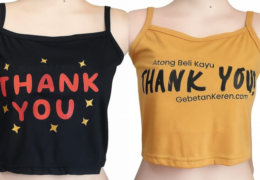 Tanktop crop Ateng bawa kayu thank you